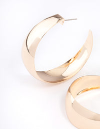 Gold Smooth Thick Hoop Earrings - link has visual effect only