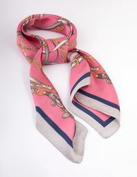 Pink Fabric Chain Link Scarf - link has visual effect only