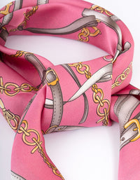 Pink Fabric Chain Link Scarf - link has visual effect only