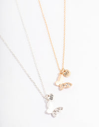 Diamante Butterfly Bestie Necklace Pack - link has visual effect only