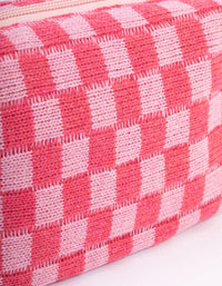 Blush Checkered Cosmetic Case - link has visual effect only