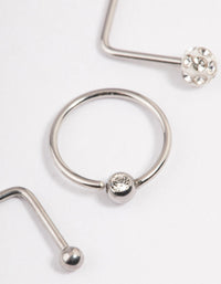 Surgical Steel Pave Ball Nose Stud Pack - link has visual effect only