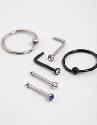 Surgical Steel Bezel & Ring Nose 6-Pack - link has visual effect only