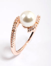 Rose Gold Plated Wrapped Pearl Ring - link has visual effect only