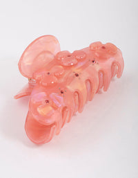 Pink Acrylic Flower Diamante Claw Clip - link has visual effect only