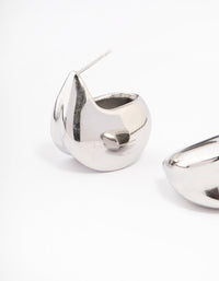 Stainless Steel Thick Scoop Earrings - link has visual effect only