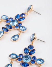 Gold Mixed Stone Cross Drop Earrings - link has visual effect only