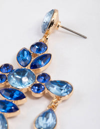 Gold Mixed Stone Cross Drop Earrings - link has visual effect only