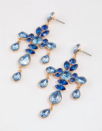 Gold Mixed Stone Cross Drop Earrings - link has visual effect only