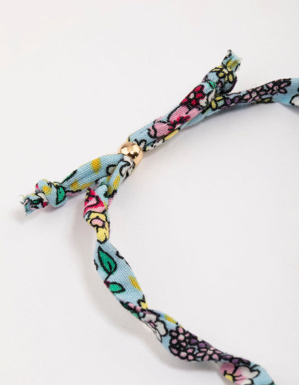 Gold Fabric Toggle Bracelet