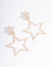 Rose Gold Glamorous Star Drop Earrings - link has visual effect only