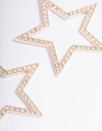 Rose Gold Glamorous Star Drop Earrings - link has visual effect only