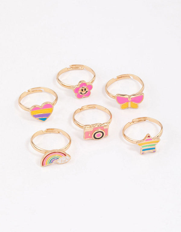 Kids Rainbow Ring 6-Pack