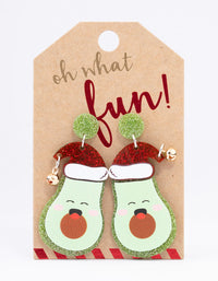 Cute Christmas Avocado Drop Earrings - link has visual effect only