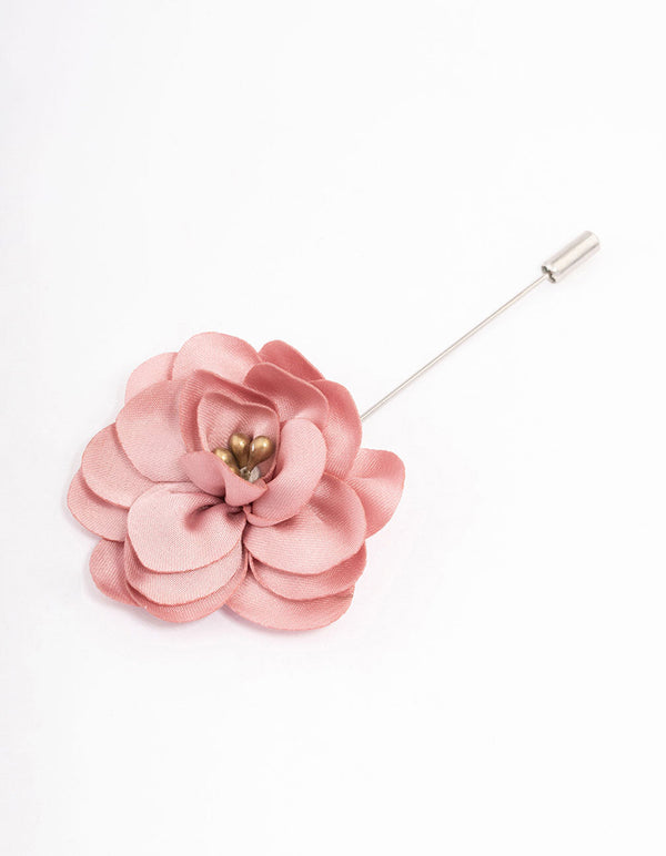 Rhodium Corsage Flower Scarf Pin