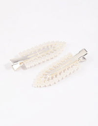 Silver Diamante & Pearl Hair Clip Pack - link has visual effect only