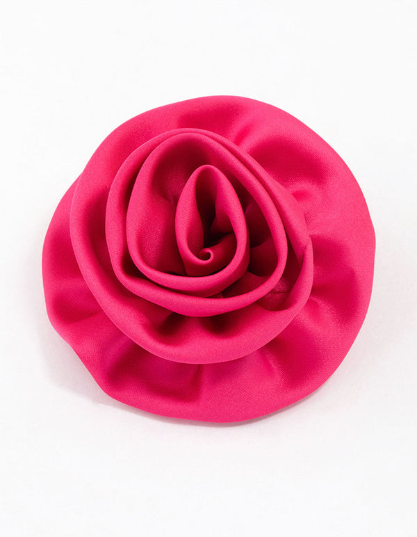 Fuchsia Elegant Rose Hair Clip