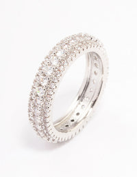 Silver Plated Classic Diamante Ring - link has visual effect only