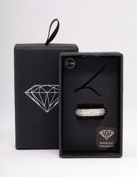 Silver Plated Classic Diamante Ring - link has visual effect only