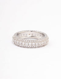 Silver Plated Classic Diamante Ring - link has visual effect only