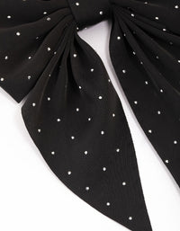 Black Fabric Bow Diamante Hair Scrunchie - link has visual effect only