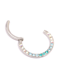 Surgical Steel Ombre Pave Clicker Ring - link has visual effect only