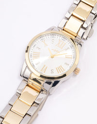 Gold & Silver Coloured Two Toned Watch - link has visual effect only