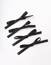 Black Simple Hair Bow 4-Pack - link has visual effect only
