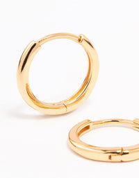 Gold Plated Sterling Silver Huggie Earrings 14mm - link has visual effect only