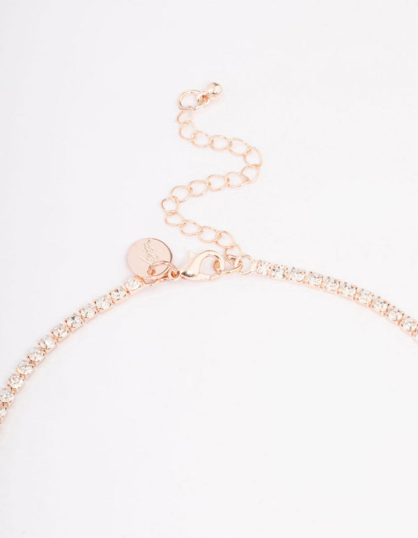 Envy long gold enamel diamante clover necklace 3000 – Joss and Florence