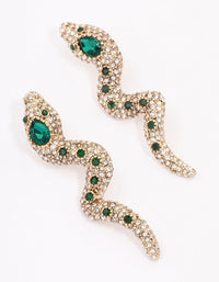 Green Multi Stone Snake Drop Earrings - link has visual effect only