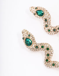 Green Multi Stone Snake Drop Earrings - link has visual effect only