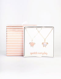 Mixed Metal Pastel Semi-Precious Turtle Necklace Pack - link has visual effect only