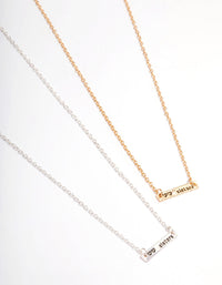 Mixed Metal Sister Bar Necklace Pack - link has visual effect only