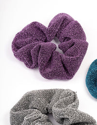 Fabric Glitter Hair Scrunchie 3-Pack - link has visual effect only