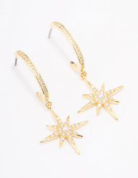 Gold Plated Long Celestial Drop Earrings - link has visual effect only