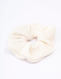 Ivory Ribbed Hair Scrunchie - link has visual effect only