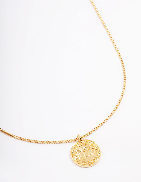 Gold Plated Sagittarius Star Sign Pendant Necklace