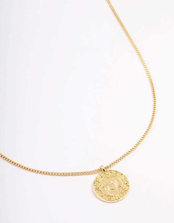 Gold Plated Leo Star Sign Pendant Necklace