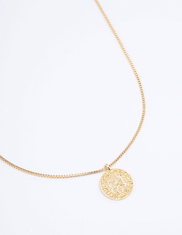 Gold Plated Gemini Star Sign Pendant Necklace