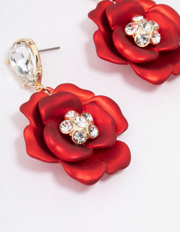 Top more than 202 red flower earrings super hot