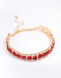 Red Multi Diamante Choker Necklace - link has visual effect only