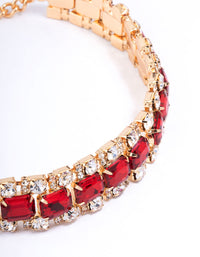 Red Multi Diamante Choker Necklace - link has visual effect only