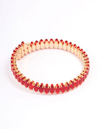 Red Navette Stone Bangle - link has visual effect only