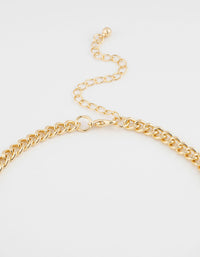 Gold Plated Dome Cupchain Curb Pendant Necklace - link has visual effect only
