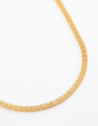 Gold Plated Fine Weave Chain Necklace - link has visual effect only
