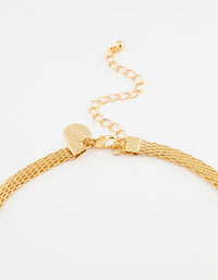 Gold Plated Fine Weave Chain Necklace - link has visual effect only