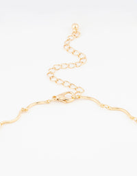 Gold Plated Wavy FOB Chain Necklace - link has visual effect only