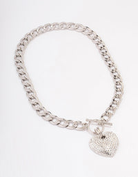 Silver Heart Chain Necklace - link has visual effect only