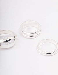 Rhodium Organic Smooth Ring Pack - link has visual effect only